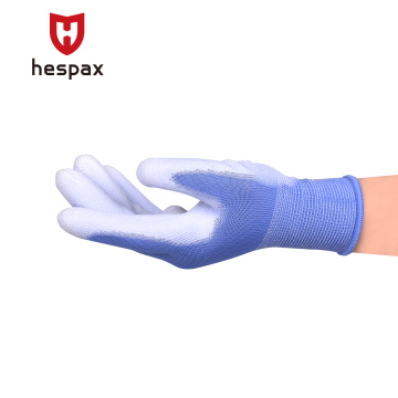 Hespax Guantes de PU personalizados de alta calidad anti estátatios